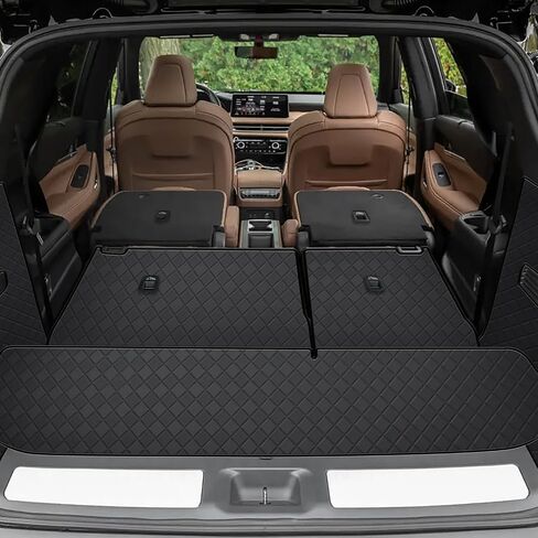 Cargo Mat & Backrest Mat Fit for 2022-2025 Infiniti QX60 - Leather Trunk Liner Back Seat Cover Protector - All Weather Protection PU Leather Cargo Liner and Backrest Mat QX460 Accessories in Kuwait