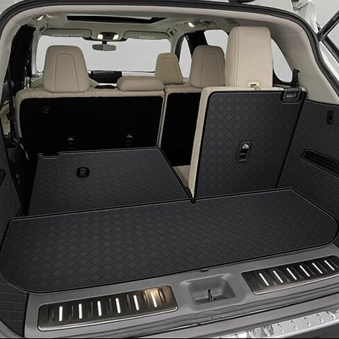 Cargo Mat & Backrest Mat Fit for 2022-2025 Infiniti QX60 - Leather Trunk Liner Back Seat Cover Protector - All Weather Protection PU Leather Cargo Liner and Backrest Mat QX460 Accessories in Kuwait