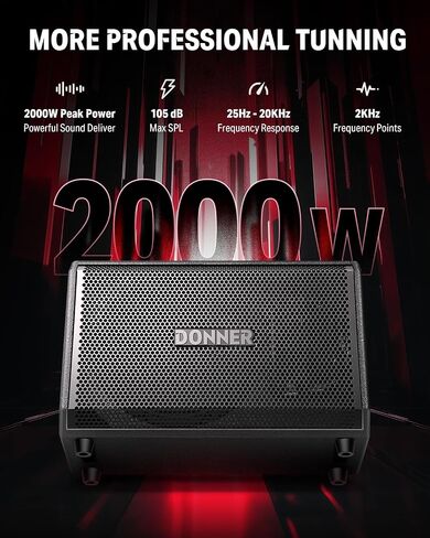 Donner Electric Drum Amp ، 1000 واط اللاسلكي ، مكبر للصوت إلكتروني محمول للاستخدام متعدد المشهدات DDA-1000 in Saudi Arabia