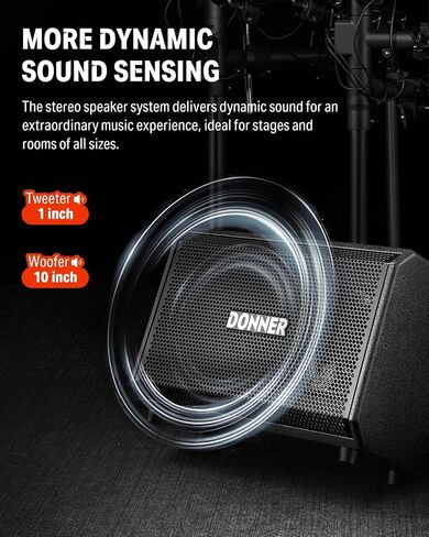 Donner Electric Drum Amp ، 1000 واط اللاسلكي ، مكبر للصوت إلكتروني محمول للاستخدام متعدد المشهدات DDA-1000 in Saudi Arabia