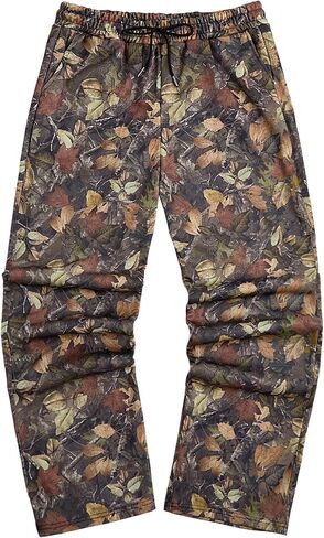 Men's Vintage Camo Pants Wide Leg Drawstring Waist Casual Baggy Sweatpants Trousers Streetwear in Saudi Arabia