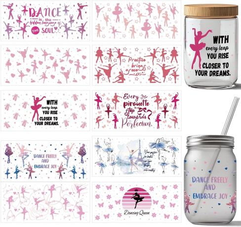 arricraft 10 Pcs Wild Wolf Snow Mountain Jungle-Cup Printing UV Transfer Papers, Waterproof Colorful Animal UV DTF Cup Wrap Stickers for 16 OZ Glass Cups Crafts, Gifts for Family and Friends in Saudi Arabia