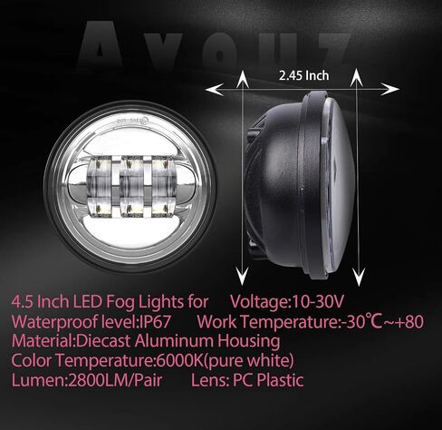 7 inch LED Motorcycle Headlight 4.5" Fog Passing Lights DOT Kit For Harley Davidson Road King Fat Boy Street Glide CVO Tri Glide Switchback Electra Glide Ultra Limited Indian,Kawasaki,BMW,Yamaha in Saudi Arabia