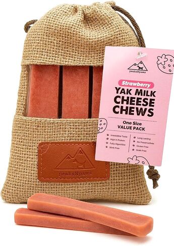Yak Cheese Himalayan Dog Chews with Blueberry, High Protein, Natural Dog Treats, Dog Chew Sticks for Aggressive Chewers, Long Lasting Treat for Small, Medium & Large Dogs, 3 Chews in Kuwait