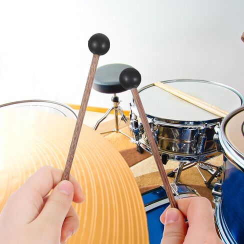 4 PCS Steel Longan Mallets ، Mallet Xylophone ، Malockenspiel Mallets ، 5.6 in Rubber Percussion Mallet ، childr's Rubber Drumsticks ، Wooden Accussion Sticks ، Black & White in Saudi Arabia