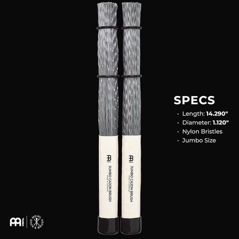 Meinl Stick & Brush Cajon Brush مع مستحضر نايلون وحلقات قابلة للتعديل ، أسود ، قياسي (SB305) in Kuwait