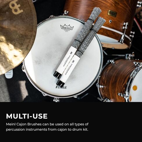 Meinl Stick & Brush Cajon Brush مع مستحضر نايلون وحلقات قابلة للتعديل ، أسود ، قياسي (SB305) in Kuwait