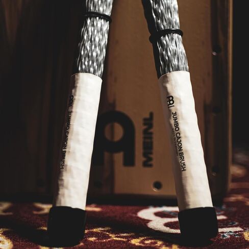 Meinl Stick & Brush Cajon Brush مع مستحضر نايلون وحلقات قابلة للتعديل ، أسود ، قياسي (SB305) in Kuwait