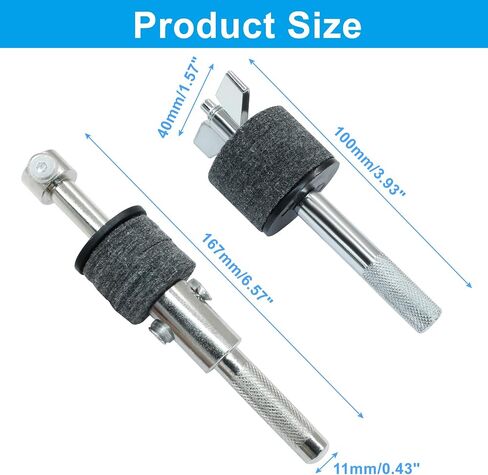 Zorfeter Cymbal Stacker, 1 Pair 8mm Thread, 4 inch & 6.6 inch Straight, Silver Metal, Drum Cymbal Accessory in Saudi Arabia