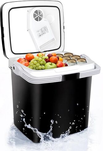 SUPER DEAL Pro 28QT(26L) Portable Electric Cooler and Warmer, Mini 12V DC Car Refrigerator Plug In Cooler Car Refrige for Camping, Fishing, Work Beach Picnic in Kuwait