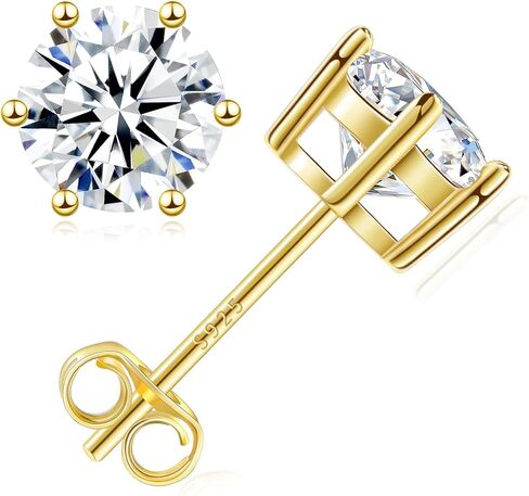 Moissanite Stud Earrings, 0.6–3.0ct Lab Created Diamond Earrings for Women & Men, D Color VVS1 Clarity, 925 Sterling Silver, 14K White Gold Plated, Hypoallergenic Solitaire Studs Jewelry Gift in Kuwait