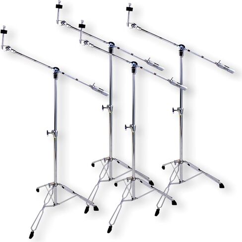 Griffin Cymbal Boom Stands (Percussion Tiltpro X Edition) 4 حزمة-أجهزة ترايبود كروم مزدوجة مزدوجة لالتقاط الطبال-جبل الخدمة الثقيلة من أجل تحطم ، ركوب ورش. in Saudi Arabia