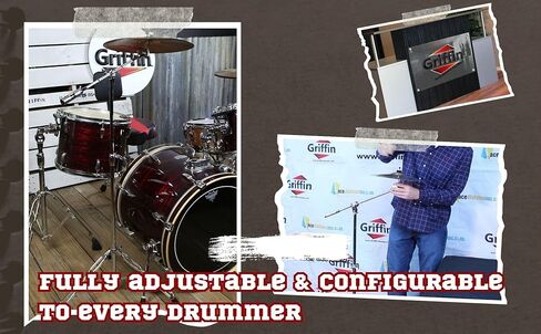 Griffin Cymbal Boom Stands (Percussion Tiltpro X Edition) 4 حزمة-أجهزة ترايبود كروم مزدوجة مزدوجة لالتقاط الطبال-جبل الخدمة الثقيلة من أجل تحطم ، ركوب ورش. in Saudi Arabia