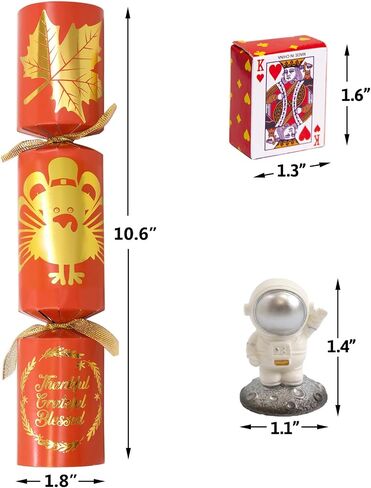 8 PC Thanksgiving Crackers Poppers Party Table Favors No Snap No Popping Fall Thanksgiving Games Activities for Kids Family with Party Hat Joke Gifts Toys Holiday Traditions Prizes in Saudi Arabia