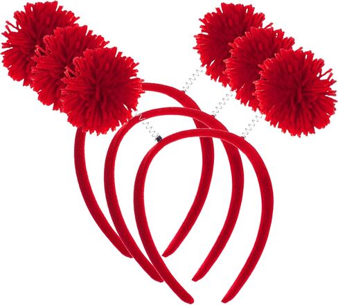 3 PCS POM POM HEADS HEAD BOPPER for Women Party Taving Combands Assume Assories for Halloween Mardi Gras in Kuwait
