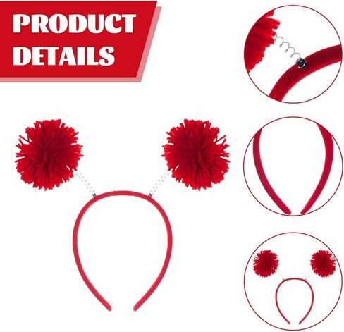 3 PCS POM POM HEADS HEAD BOPPER for Women Party Taving Combands Assume Assories for Halloween Mardi Gras in Kuwait