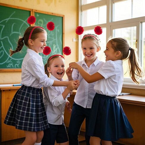 3 PCS POM POM HEADS HEAD BOPPER for Women Party Taving Combands Assume Assories for Halloween Mardi Gras in Kuwait
