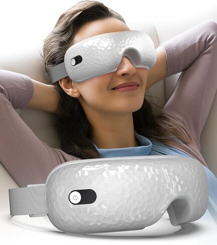 Eye Massager, WERTY Eye Massager with Heat & Bluetooth Music, Birthday Gifts for Wife/Husband, Christmas Gifts for Women/Men, Eye Care Gift for Dad Mum Friends (White) in Saudi Arabia