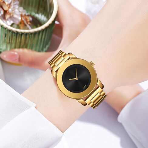 Gosasa الأنيق للجنسين من الفولاذ المقاوم للصدأ ساعة الكوارتز مع لهجات الماس - الحد الأدنى من الأعمال الفاخرة معصم الرسغ غير الرسمي للرجال والنساء in Kuwait