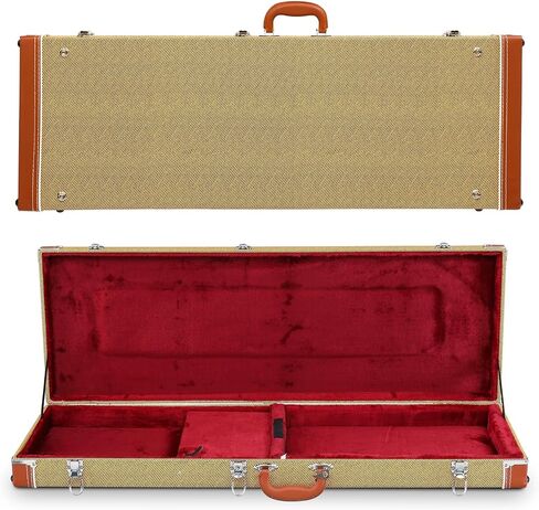 Ktaxon Electric Guitar Hard Case, Rectangle Wooden Standard 39-Inch Electric Guitars Hard-Shell Protective Carrying Case for KST/KTL/170 Model with Lock Latch Padding (Yellow) in Kuwait