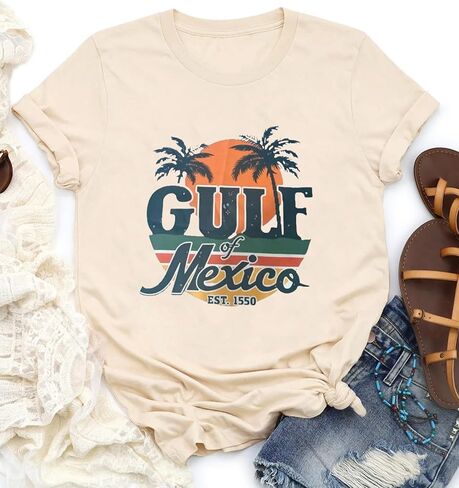 On Cruise Time Shirts for Women Palm Trees Beach Graphic Tee Tops Summer Beach Party Vacation Short Sleeve Tshirt Tops in Kuwait