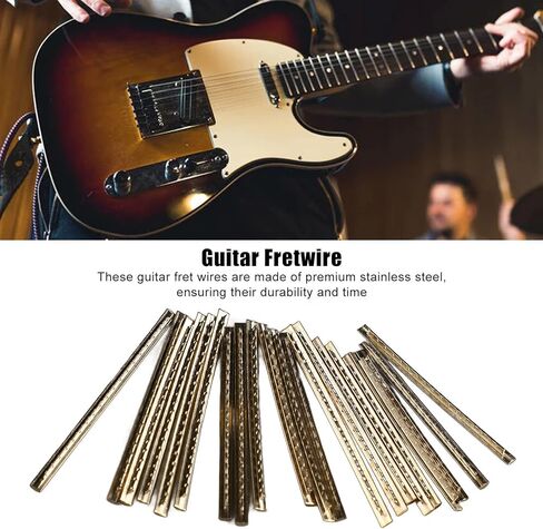مجموعة الأسلاك 21pcs Guitar FRET - استبدال الفولاذ المقاوم للصدأ FRETWIRE لغيتار الجيتار - تحسين جودة الصوت وتثبيت سهلة - إكسسوارات الغيتار المتميزة in Saudi Arabia