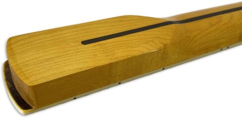 Bass Guitar Neck Replacement - 34" Scale, 21 Fret, Maple with Rosewood Fretboard - Fits P Bass style(42mm Nut), Block Inlays, Yellow Gloss Finish in Kuwait