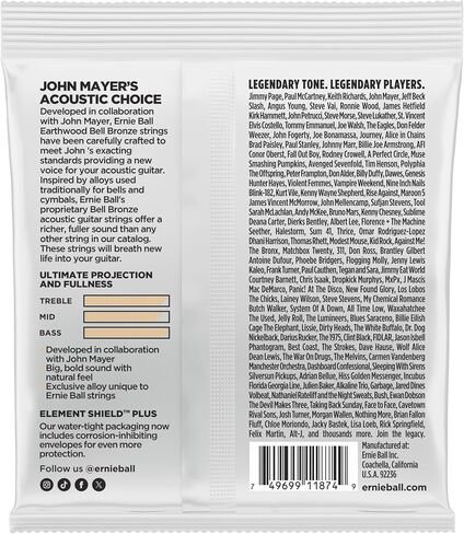 Ernie Ball Medium Light Earthwood Bell Bronze Acoustic Guitar Strings 12-54 in Saudi Arabia