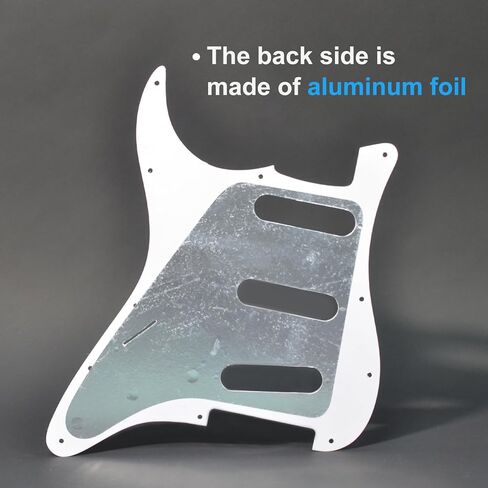 SAPHUE SSS 11 ثقوب الغيتار الكهربائي Strat Pickguard و Backplate مجموعة من Fender US/المكسيك مصنوعة قياسيات Stratocaster Modern Style Guitar Parts (3ply White Pearl) in Kuwait