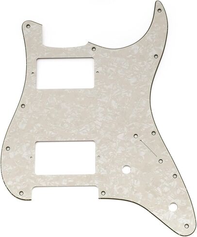 Musiclily Pro 11 Holes ST HH Guitar Pickguard with Covered Humbucker 2-Pot Layout for Fender Squier Strat Style Electric Guitar, 3Ply Black in Kuwait