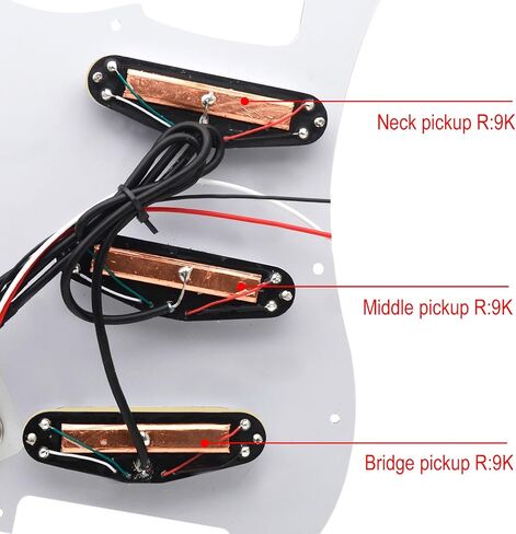 Saphue SSS 3X Mini Humbucker Electric Guitar Pickguard 9K/9K/9K PREWERD PREWERD PREWERD PREWERD FOR ST Style Guitar Multi Color (Tortoise Shell) in Kuwait