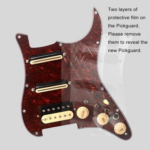 Saphue SSS 3X Mini Humbucker Electric Guitar Pickguard 9K/9K/9K PREWERD PREWERD PREWERD PREWERD FOR ST Style Guitar Multi Color (Tortoise Shell) in Kuwait