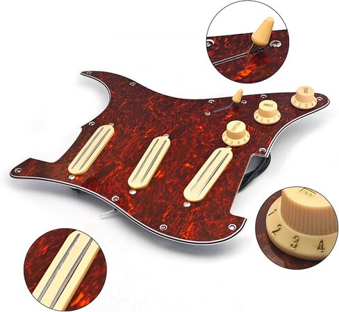 Saphue SSS 3X Mini Humbucker Electric Guitar Pickguard 9K/9K/9K PREWERD PREWERD PREWERD PREWERD FOR ST Style Guitar Multi Color (Tortoise Shell) in Kuwait