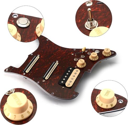 Saphue SSS 3X Mini Humbucker Electric Guitar Pickguard 9K/9K/9K PREWERD PREWERD PREWERD PREWERD FOR ST Style Guitar Multi Color (Tortoise Shell) in Kuwait