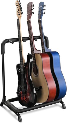 AW 3 Three Holder Guitar Stand Stand Rack Multi Guitar Folding Stand for Band Stage Bass Electric أو Acoustic Guitar in Kuwait