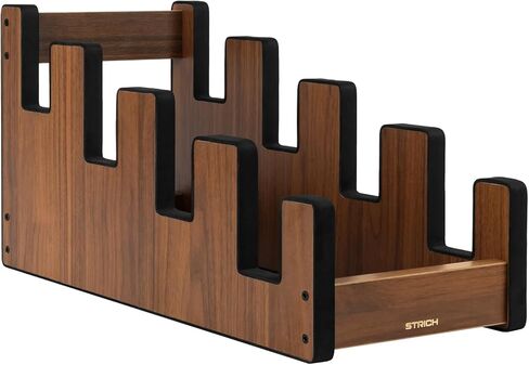 STRICH Wooden Guitar Stand for Multiple Guitars, 4-Holder, Front Display Space-Saving Floor Guitar Rack for Home, Studio, Stage, Walnut Color, L-3E1AW (For 3 Electric+1 Acoustic) in Saudi Arabia