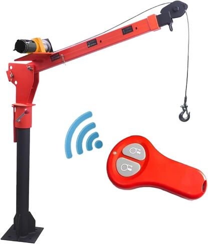 Winch 0.5T Folding Truck-Mounted Bed Crane Hoist Lift Pickup with Electric Winch 2000 lb 12V, Painted Steel 1100 lb Pickup Truck Jib Cranes 360 Swivel (2000 lbs Crane) in Saudi Arabia