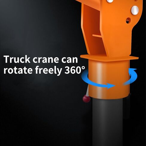 Winch 0.5T Folding Truck-Mounted Bed Crane Hoist Lift Pickup with Electric Winch 2000 lb 12V, Painted Steel 1100 lb Pickup Truck Jib Cranes 360 Swivel (2000 lbs Crane) in Saudi Arabia