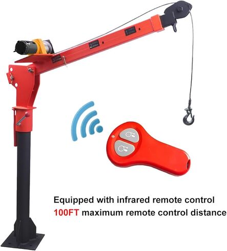 Winch 0.5T Folding Truck-Mounted Bed Crane Hoist Lift Pickup with Electric Winch 2000 lb 12V, Painted Steel 1100 lb Pickup Truck Jib Cranes 360 Swivel (2000 lbs Crane) in Saudi Arabia