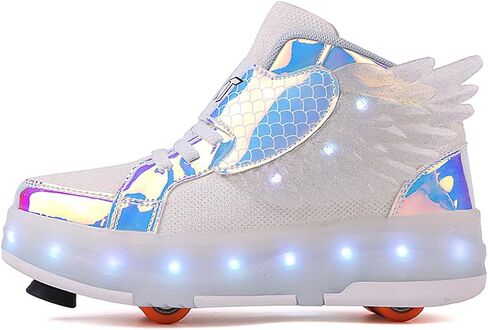 Kids Light Up Roller Skate Shoes USB Rechargeable Comfort Perfect for Sidewalks Parks & Family Outings(Pink,13.5 Little Kid) in Saudi Arabia