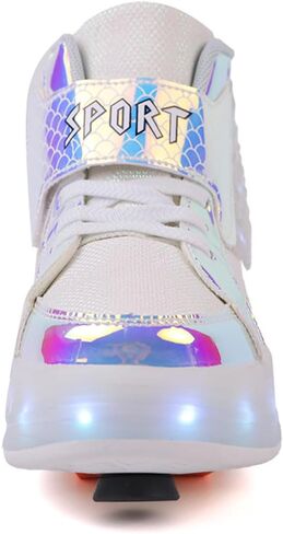 Kids Light Up Roller Skate Shoes USB Rechargeable Comfort Perfect for Sidewalks Parks & Family Outings(Pink,13.5 Little Kid) in Saudi Arabia