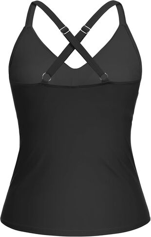 نساء Tankini بدلة الاستحمام أعلى - Twist Front V الرقبة أعلى فقط من الطوب الصليب الأحمر الصليب الأحمر السيطرة على ملابس السباحة 2025 XL in Saudi Arabia