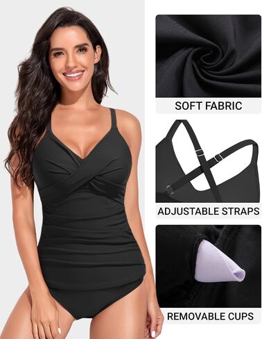نساء Tankini بدلة الاستحمام أعلى - Twist Front V الرقبة أعلى فقط من الطوب الصليب الأحمر الصليب الأحمر السيطرة على ملابس السباحة 2025 XL in Saudi Arabia