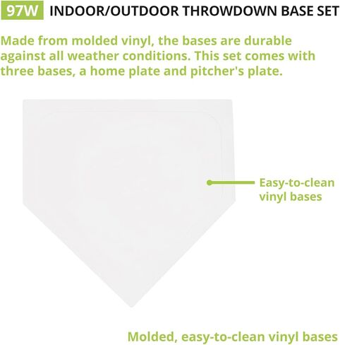 Champion Sports Throwdown Base Set: 5 Youth League Kids Baseball & Softball Rubber Throw Down Bases - Boys & Girls Training & Practice Equipment, White in Saudi Arabia
