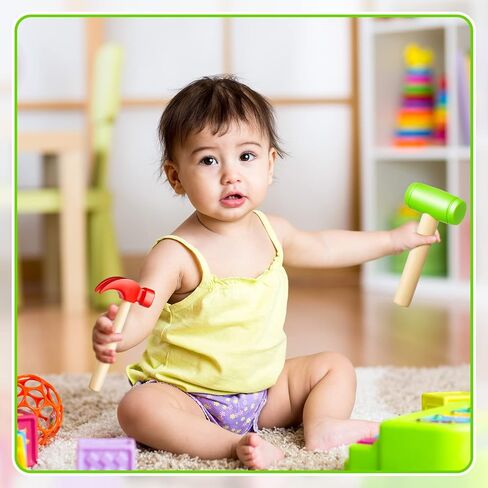 Deekin 4 PCS Wooden Hammer Toys Simulation Hammers Toy Small Toy Toys Toys To Education Teenagers Teenagers School Gift Party ، Red ، 6.5 Int in Saudi Arabia