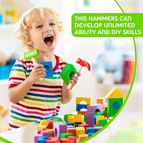 Deekin 4 PCS Wooden Hammer Toys Simulation Hammers Toy Small Toy Toys Toys To Education Teenagers Teenagers School Gift Party ، Red ، 6.5 Int in Saudi Arabia