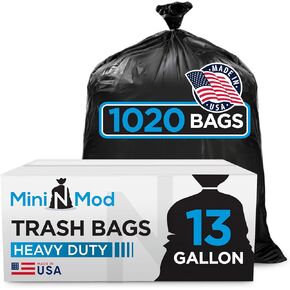 Clear 13 Gallon Trash Bags – Bulk 1000 Count – Tall Kitchen Garbage Bags – 13 Gal Unscented Plastic Can Liners for Bathroom, Office, Janitorial, Commercial, Industrial, Municipal – Drawstring-Free in Kuwait
