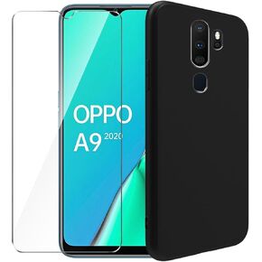 علبة السيليكون لـ OPPO A9 2020 ، علبة حماية ذات جسم كامل لللمس ، وغطاء حماية الصدمات المضاد للصدمات مع بطانة الألياف الدقيقة (أسود) in Kuwait