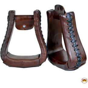 هيلاسون هورس سرج الغربي ركاب من ركاب الجلود زوج | لخيول سباق البرميل in Kuwait