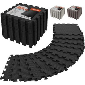 AIRHOP 18 PCS Gym Floor Mat, EVA Foam Puzzle Gym Mat, High-Density Interlocking Foam Floor Tiles for Home Gym, Play Workout Garage Kitchen Flooring 12.6"x12.6"x0.4" in Saudi Arabia